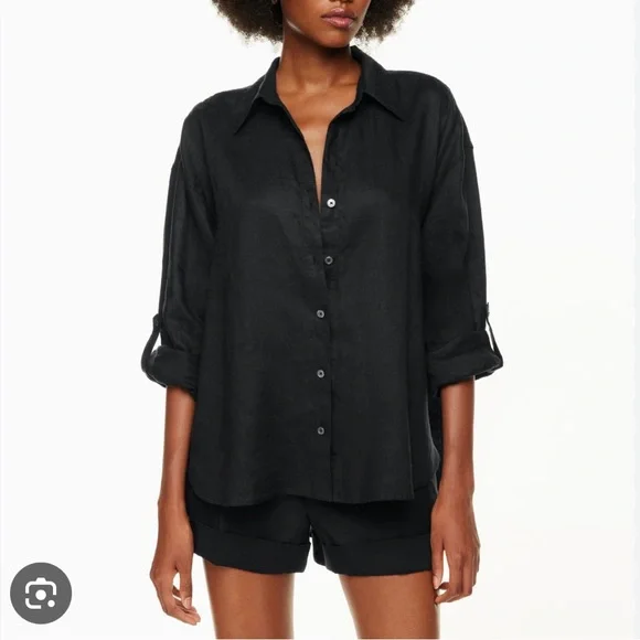 Aritzia Babaton Archive Shirt (Black, Tencel) - Picture 1 of 8